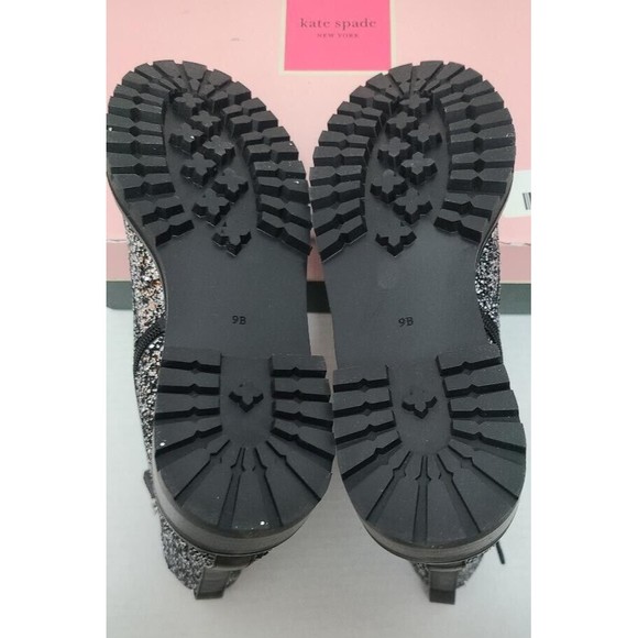 Kate Spade Women's Jemma Black Silver Glitter Fashion Boots Size 9 NIB MSRP 289 - Picture 10 of 12